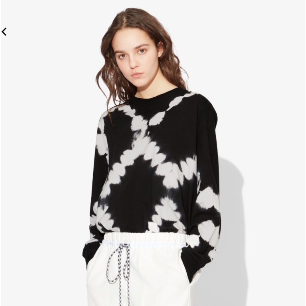 NWT PSWL Proenza Schouler graphic top long sleeve tee b&w size XS sold out